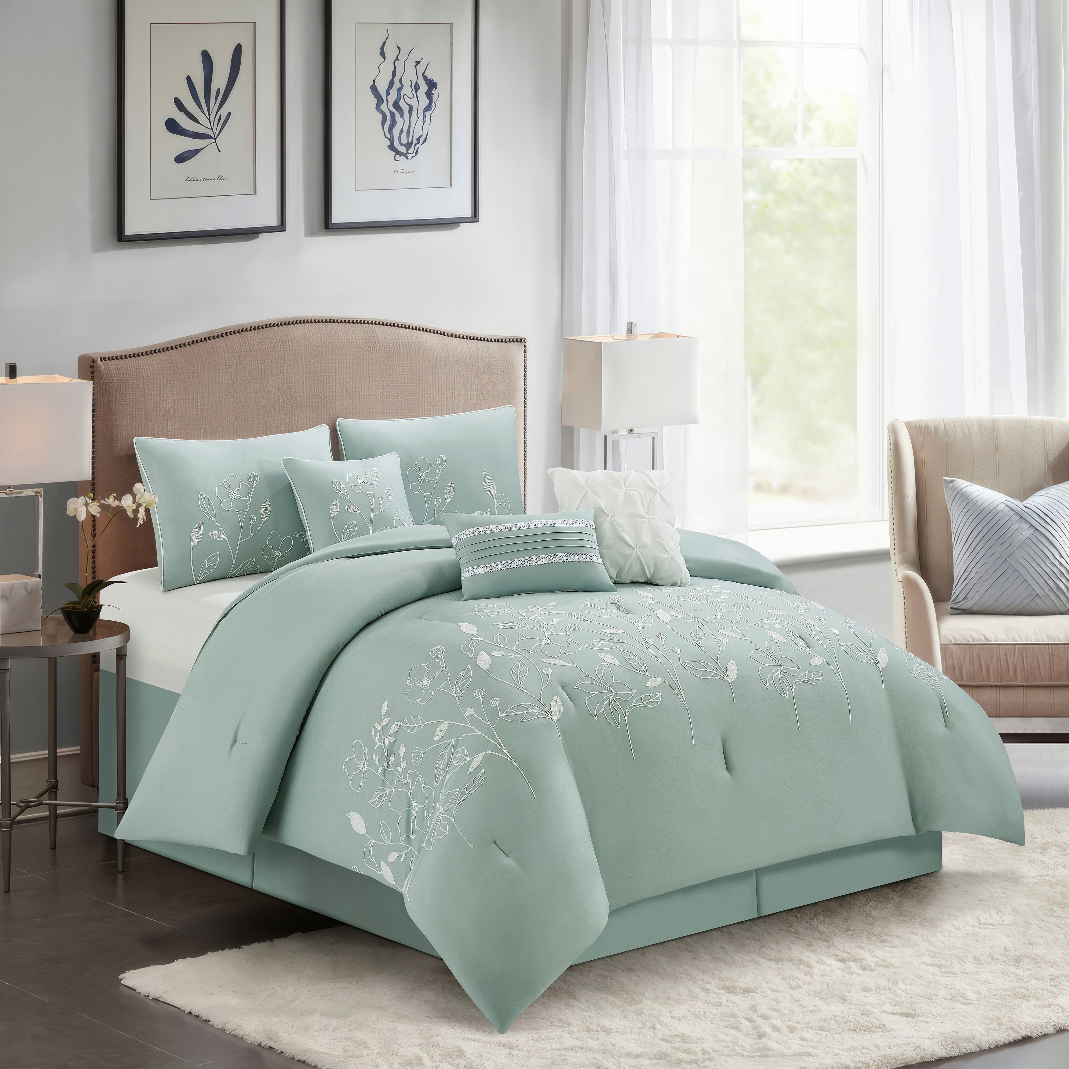 Ensemble de couette florale botanique Nanshing Taylor 7 pièces