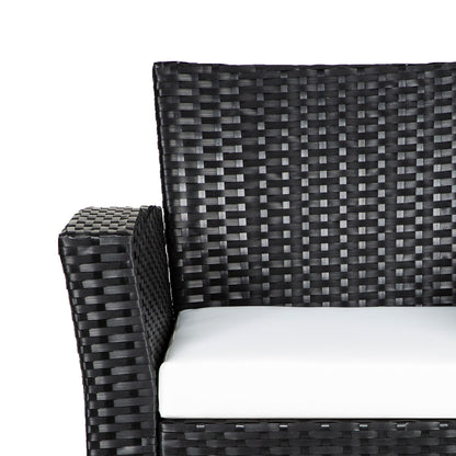 Ensemble de conversation pour patio extérieur Grandview 4 pièces en osier noir