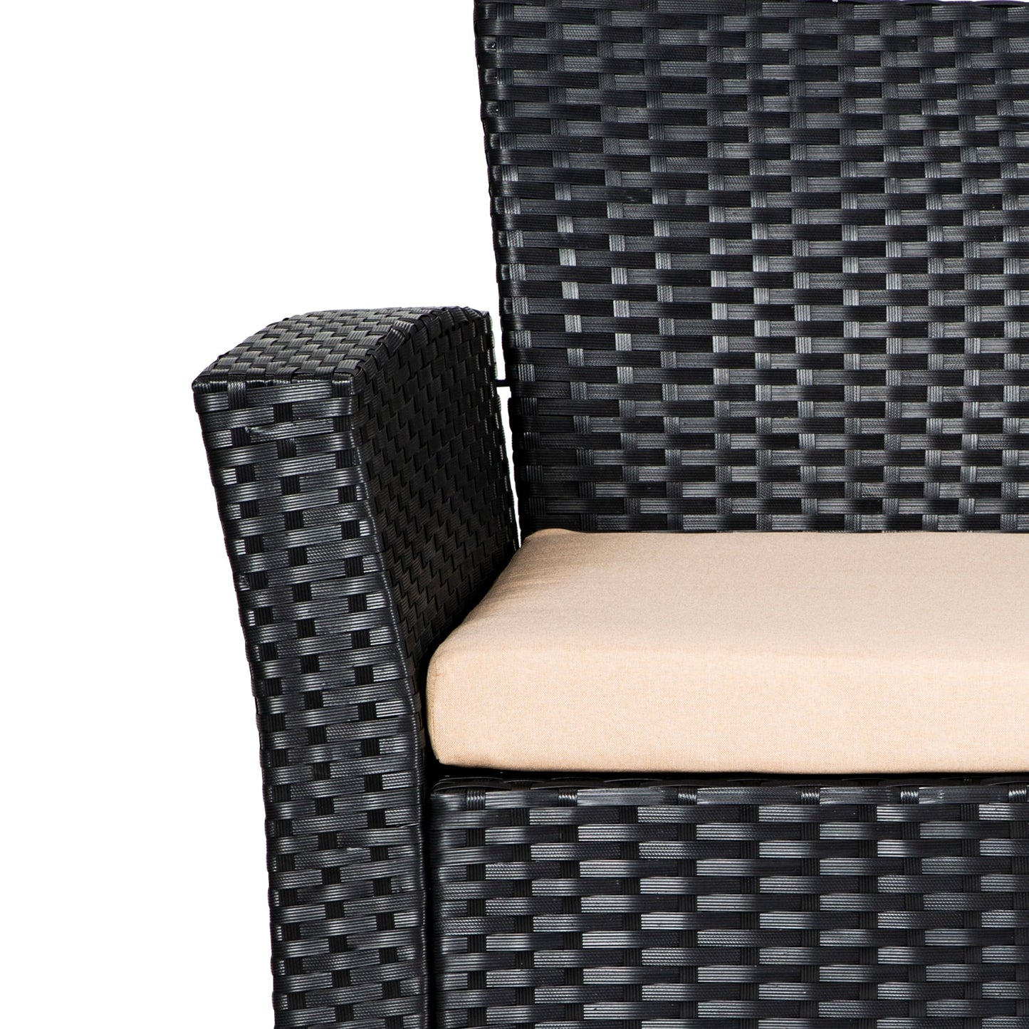 Ensemble de conversation pour patio extérieur Grandview 4 pièces en osier noir
