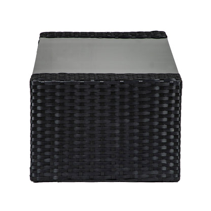 Ensemble de conversation pour patio extérieur Grandview 4 pièces en osier noir