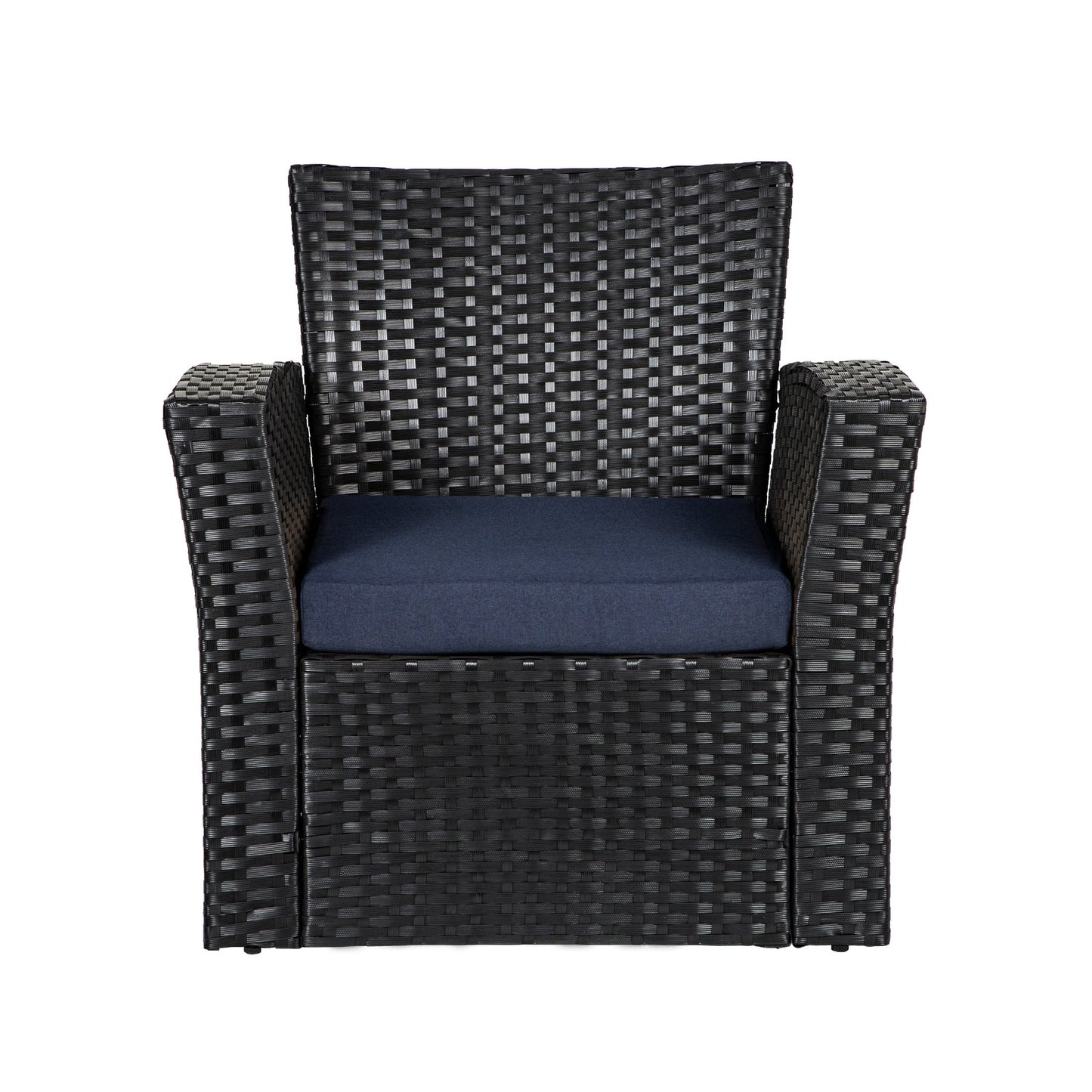 Ensemble de conversation pour patio extérieur Grandview 4 pièces en osier noir