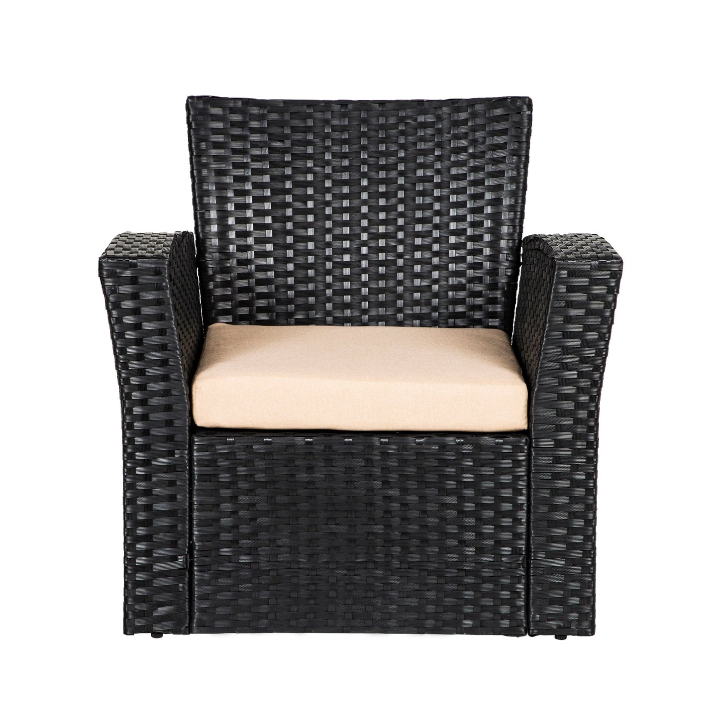 Ensemble de conversation pour patio extérieur Grandview 4 pièces en osier noir