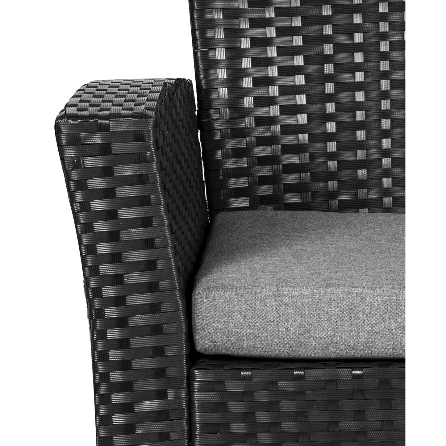 Ensemble de conversation pour patio extérieur Grandview 4 pièces en osier noir