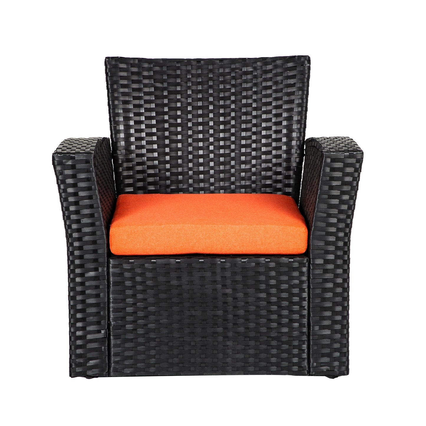 Ensemble de conversation pour patio extérieur Grandview 4 pièces en osier noir