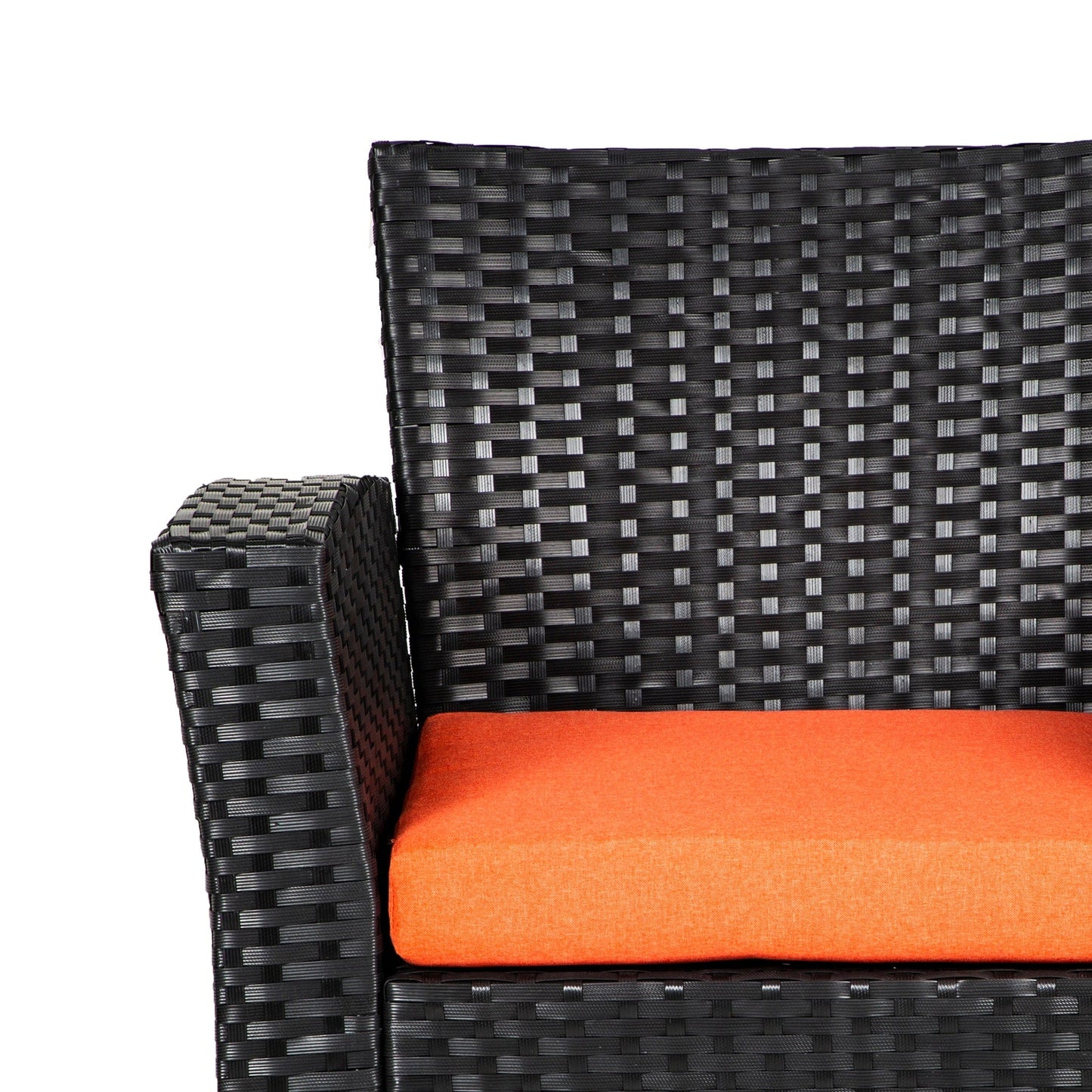 Ensemble de conversation pour patio extérieur Grandview 4 pièces en osier noir
