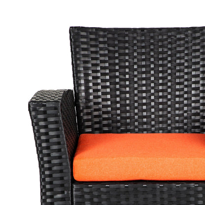 Ensemble de conversation pour patio extérieur Grandview 4 pièces en osier noir