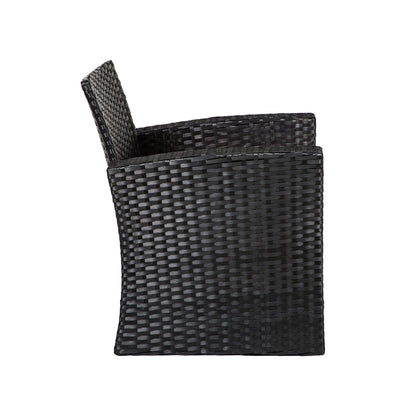 Ensemble de conversation pour patio extérieur Grandview 4 pièces en osier noir