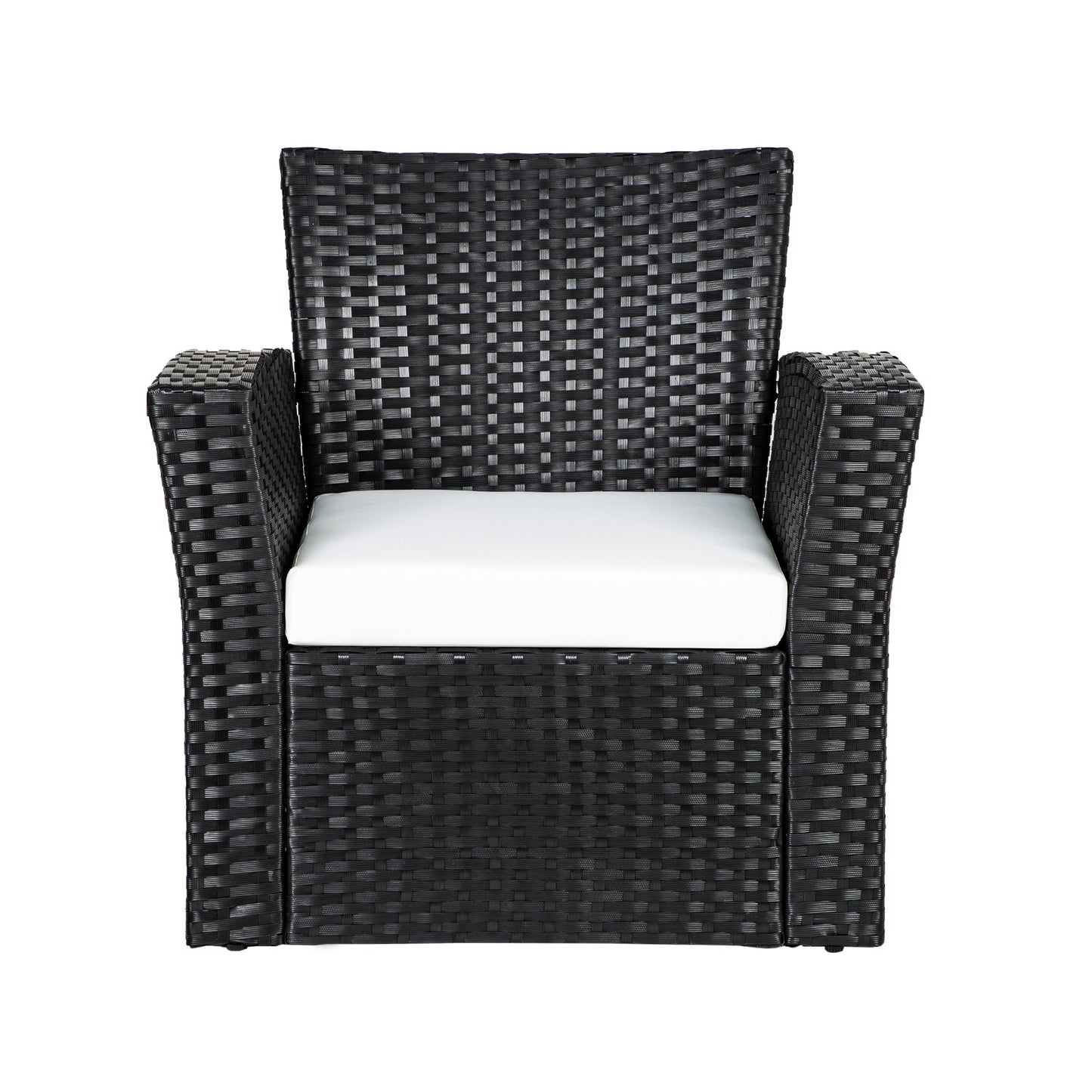 Ensemble de conversation pour patio extérieur Grandview 4 pièces en osier noir
