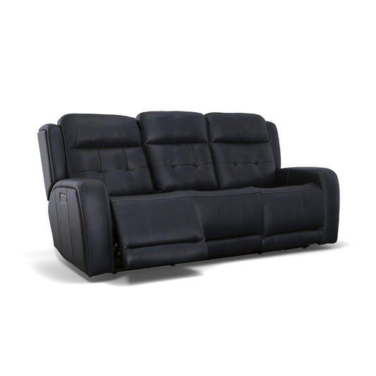 Canapé inclinable électrique en cuir Grant 87 avec appuie-têtes électriques par Flexsteel