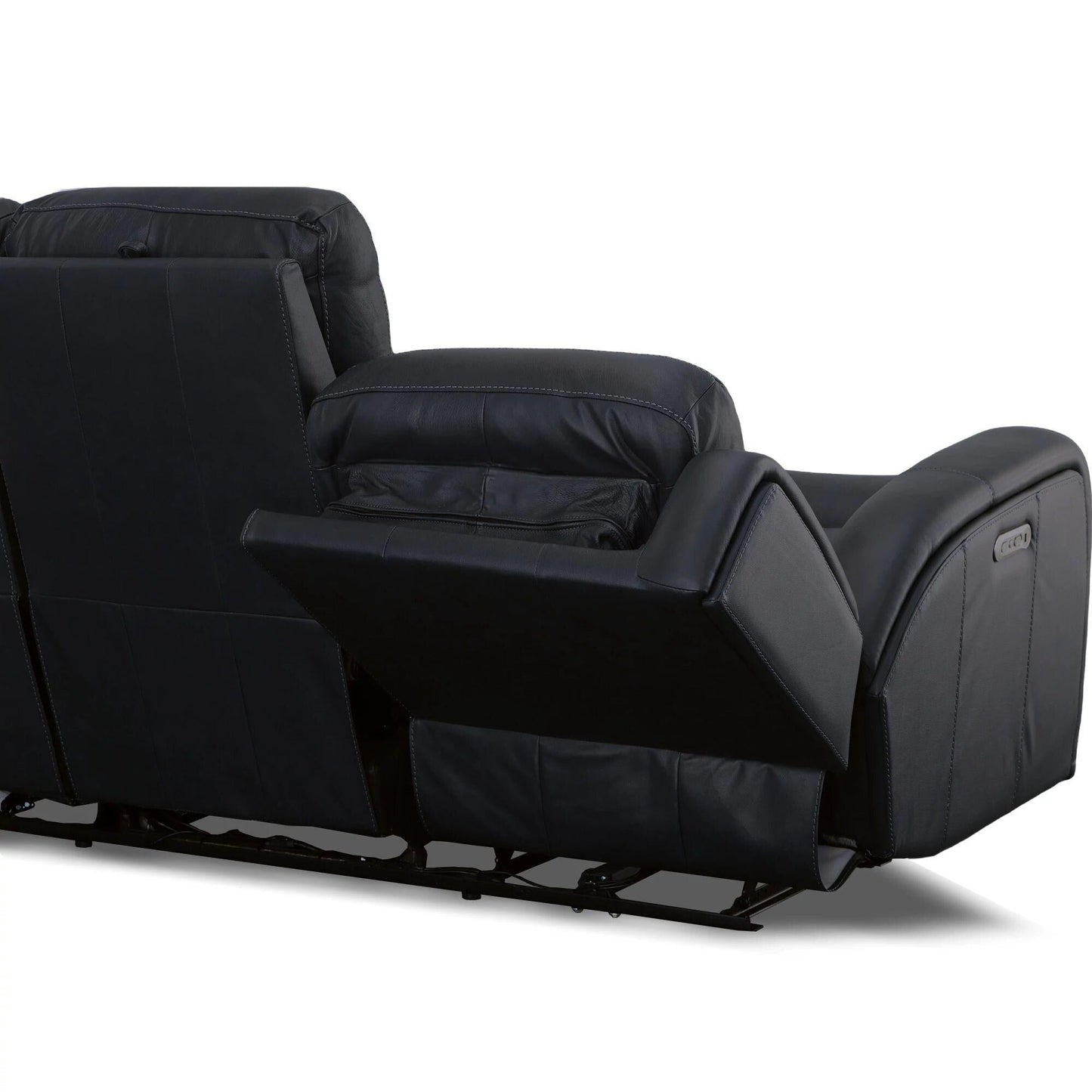 Canapé inclinable électrique en cuir Grant 87 avec appuie-têtes électriques par Flexsteel