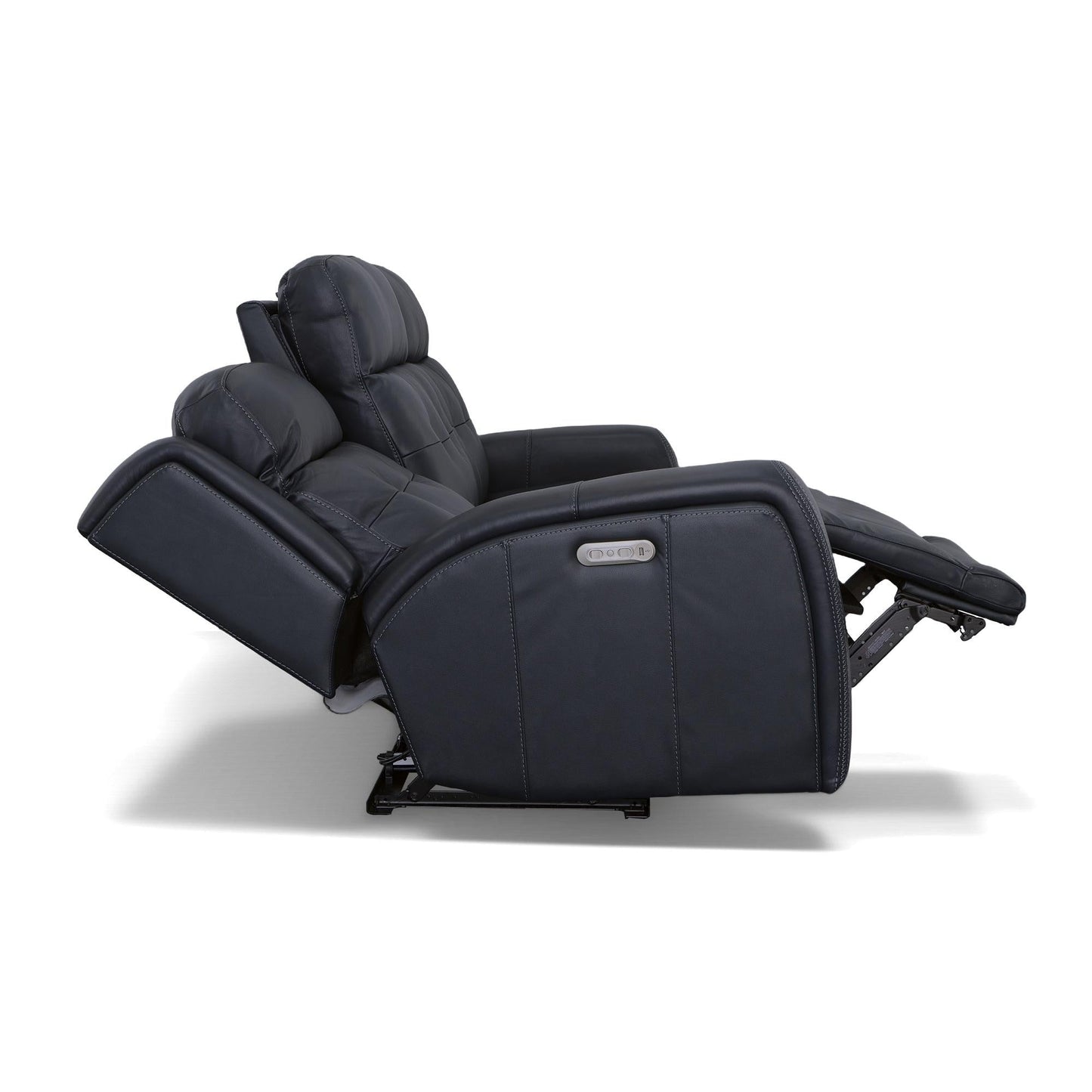 Canapé inclinable électrique en cuir Grant 87 avec appuie-têtes électriques par Flexsteel