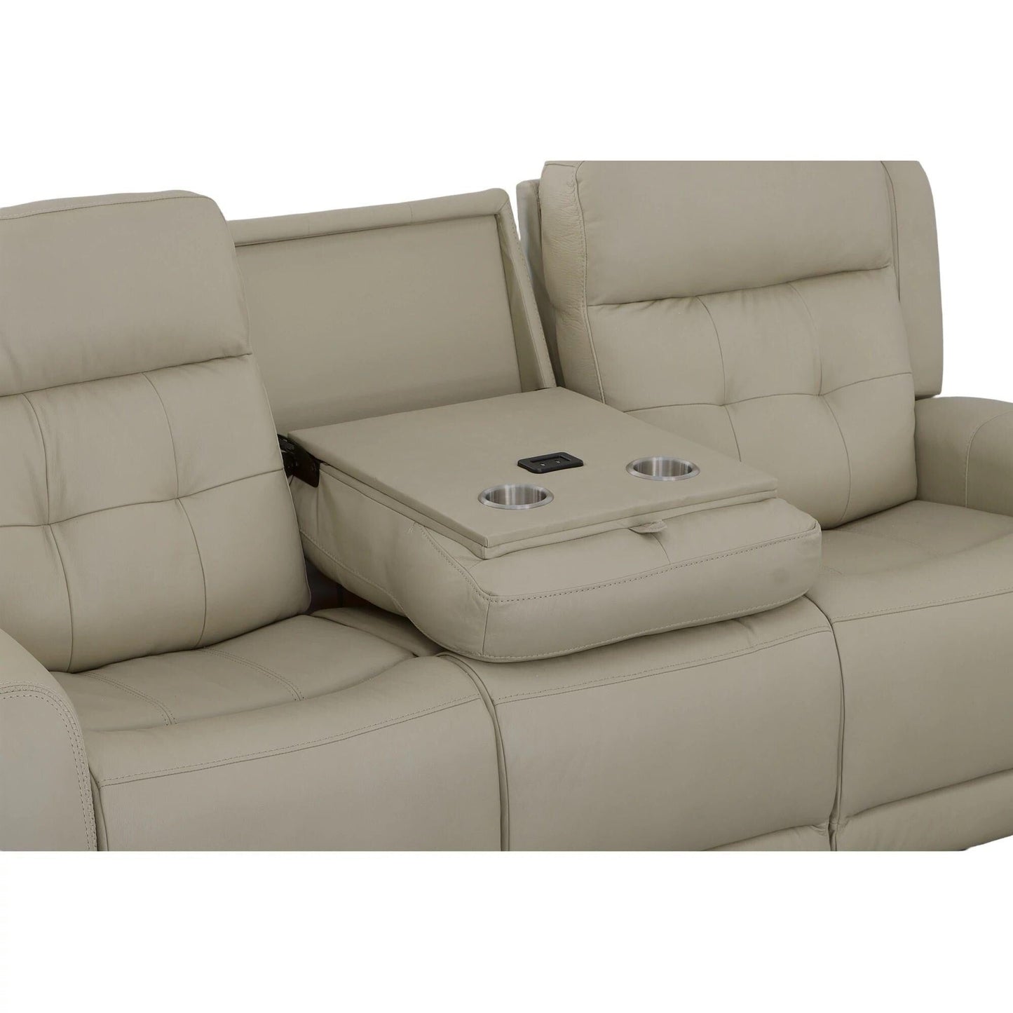 Canapé inclinable électrique en cuir Grant 87 avec appuie-têtes électriques par Flexsteel