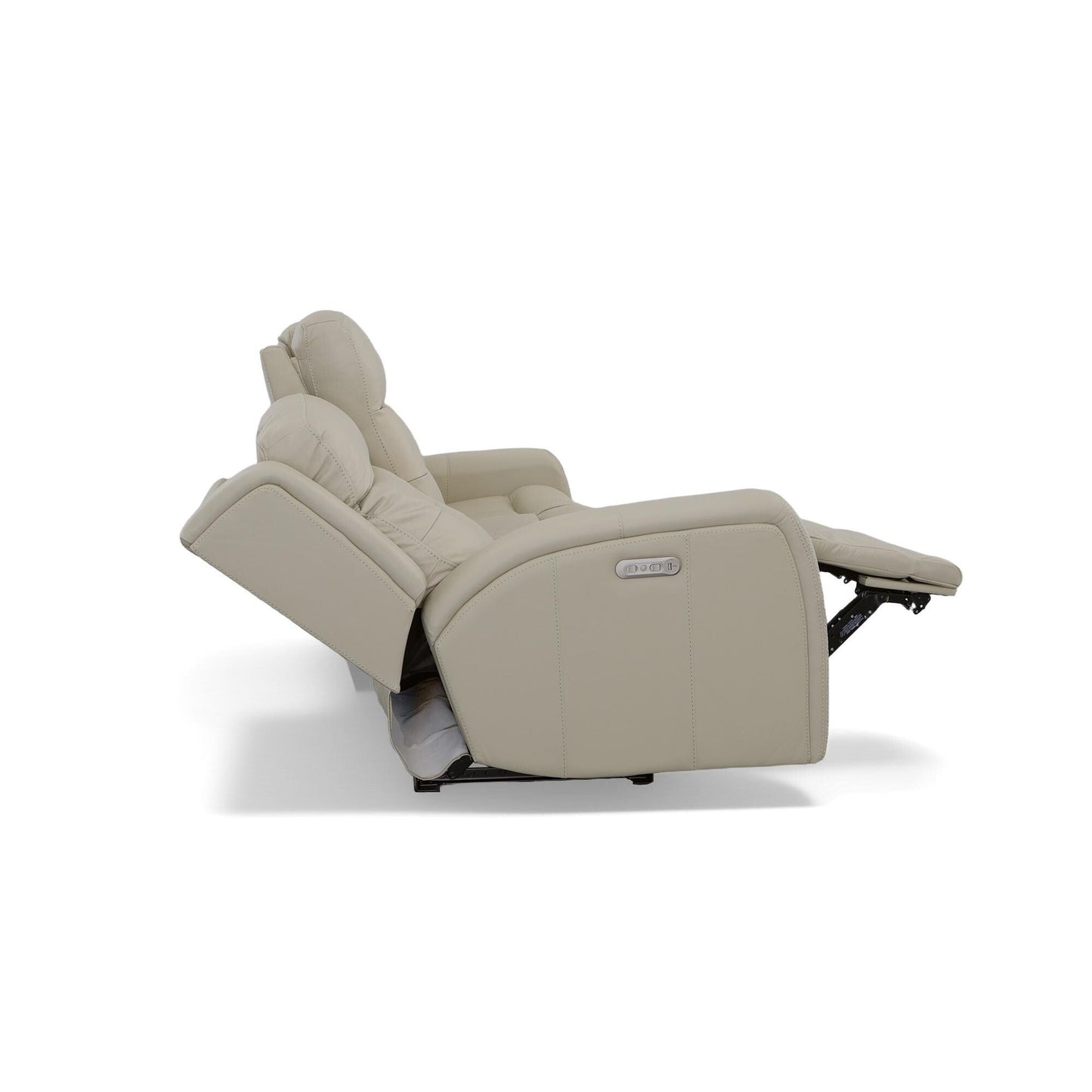 Canapé inclinable électrique en cuir Grant 87 avec appuie-têtes électriques par Flexsteel