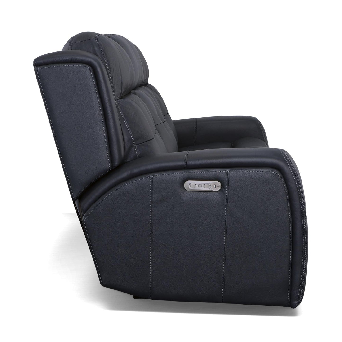 Canapé inclinable électrique en cuir Grant 87 avec appuie-têtes électriques par Flexsteel