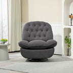 Fauteuil inclinable pivotant à 360° en chenille surdimensionnée grise avec repose-pieds allongé