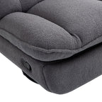Fauteuil inclinable pivotant à 360° en chenille surdimensionnée grise avec repose-pieds allongé