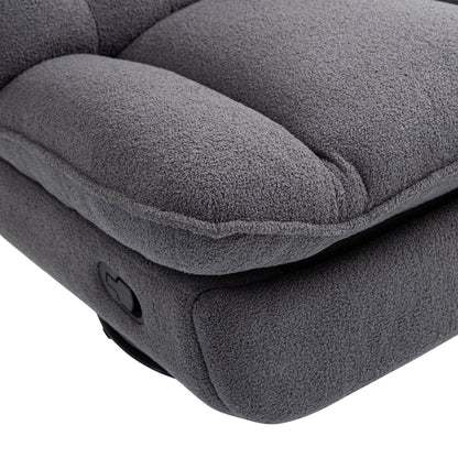 Fauteuil inclinable pivotant à 360° en chenille surdimensionnée grise avec repose-pieds allongé