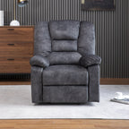 Fauteuil inclinable électrique rembourré en velours gris pour personnes âgées avec massage, chauffage lombaire et poches de rangement latérales