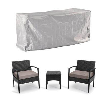 Ensemble de meubles de jardin 3 pièces, ensemble de chaises de conversation en rotin avec table d'appoint et coussins