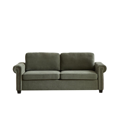 Canapé-lit convertible 3 places 2 en 1 en polyester vert 83,8 cm avec matelas pliable pour salon