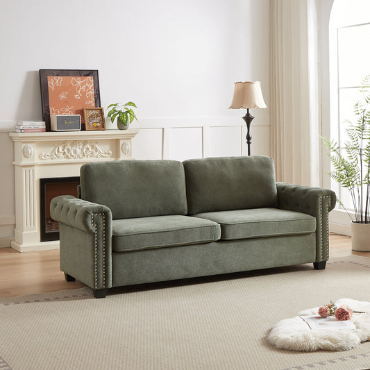 Canapé-lit convertible 3 places 2 en 1 en polyester vert 83,8 cm avec matelas pliable pour salon