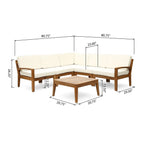 Ensemble de canapés d'extérieur sectionnels 6 pièces en bois d'acacia Grenada par Christopher Knight Home