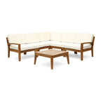 Ensemble de canapés d'extérieur sectionnels 6 pièces en bois d'acacia Grenada par Christopher Knight Home