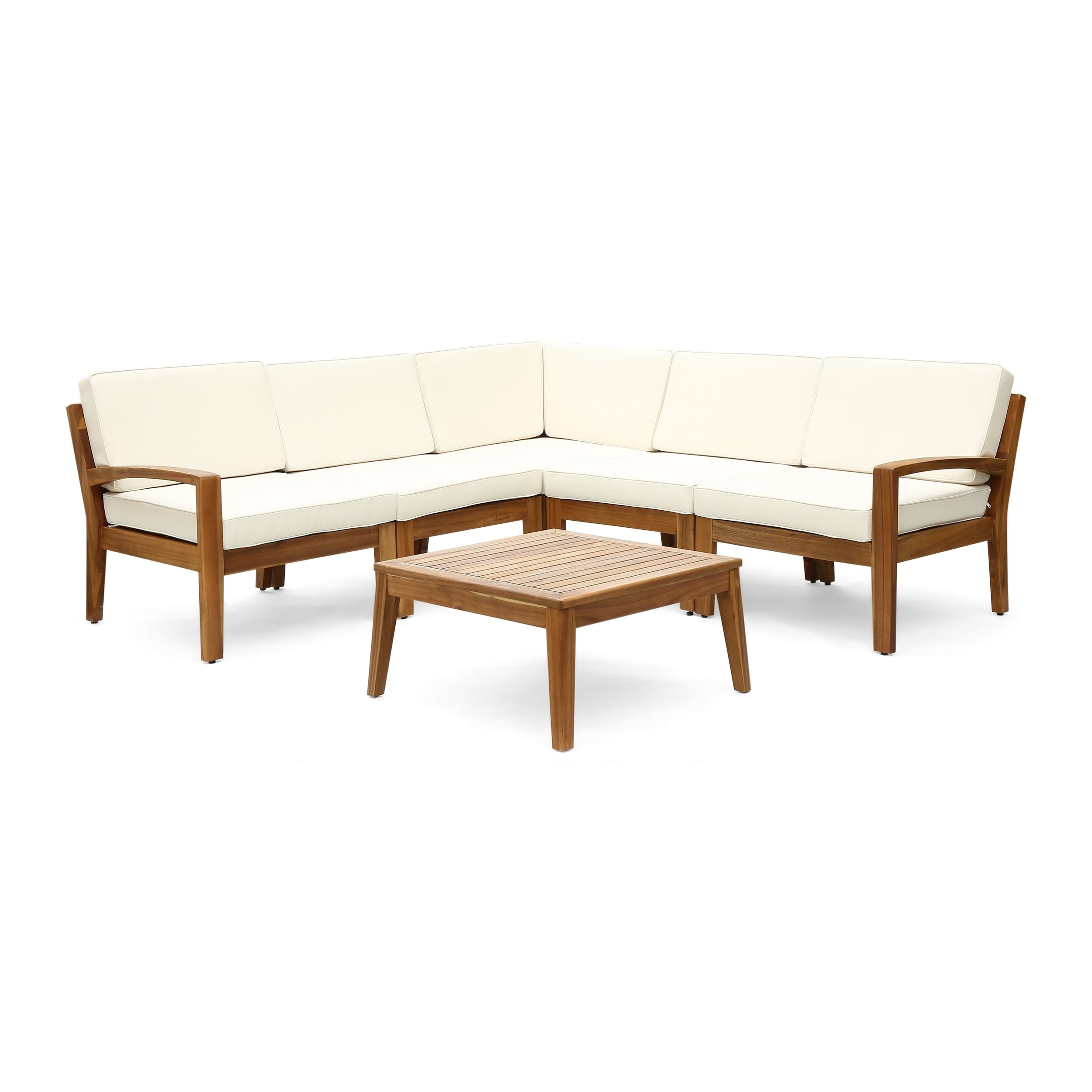 Ensemble de canapés d'extérieur sectionnels 6 pièces en bois d'acacia Grenada par Christopher Knight Home