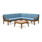 Ensemble de canapés d'extérieur sectionnels 6 pièces en bois d'acacia Grenada par Christopher Knight Home
