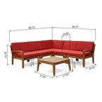 Ensemble de canapés d'extérieur sectionnels 6 pièces en bois d'acacia Grenada par Christopher Knight Home