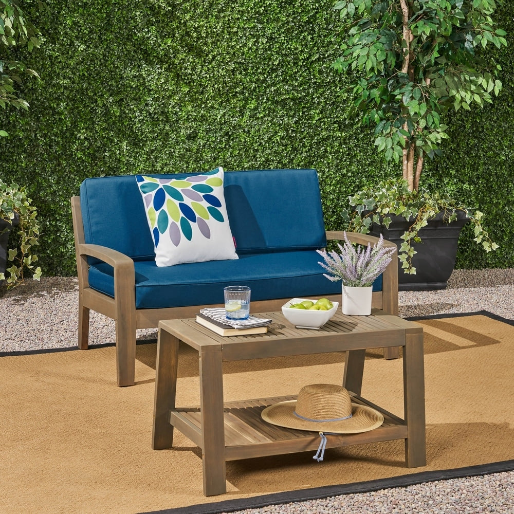 Ensemble de table basse et causeuse en acacia de Grenade par Christopher Knight Home