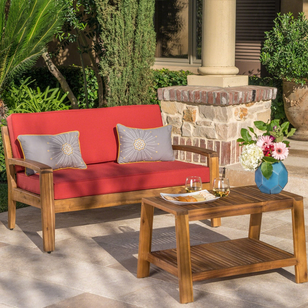 Ensemble de table basse et causeuse en acacia de Grenade par Christopher Knight Home