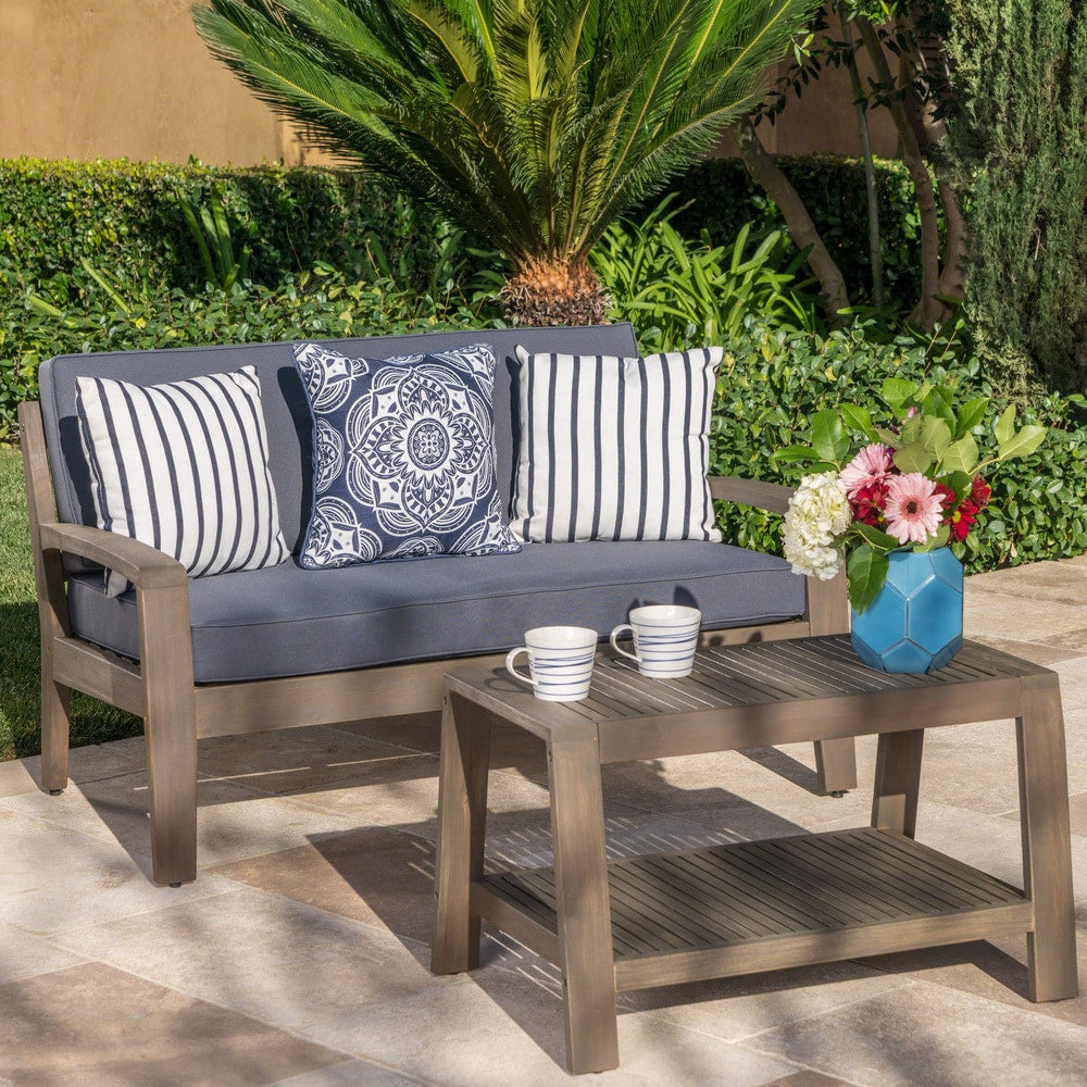 Ensemble de table basse et causeuse en acacia de Grenade par Christopher Knight Home