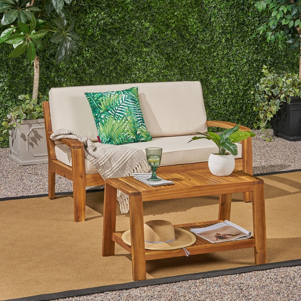 Ensemble de table basse et causeuse en acacia de Grenade par Christopher Knight Home