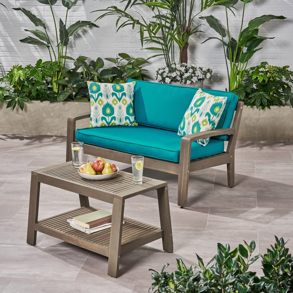 Ensemble de table basse et causeuse en acacia de Grenade par Christopher Knight Home
