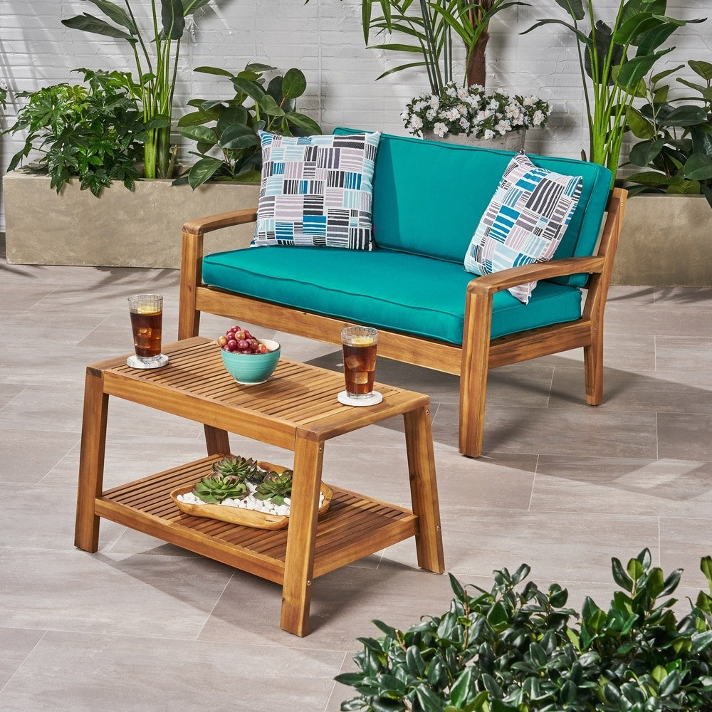 Ensemble de table basse et causeuse en acacia de Grenade par Christopher Knight Home