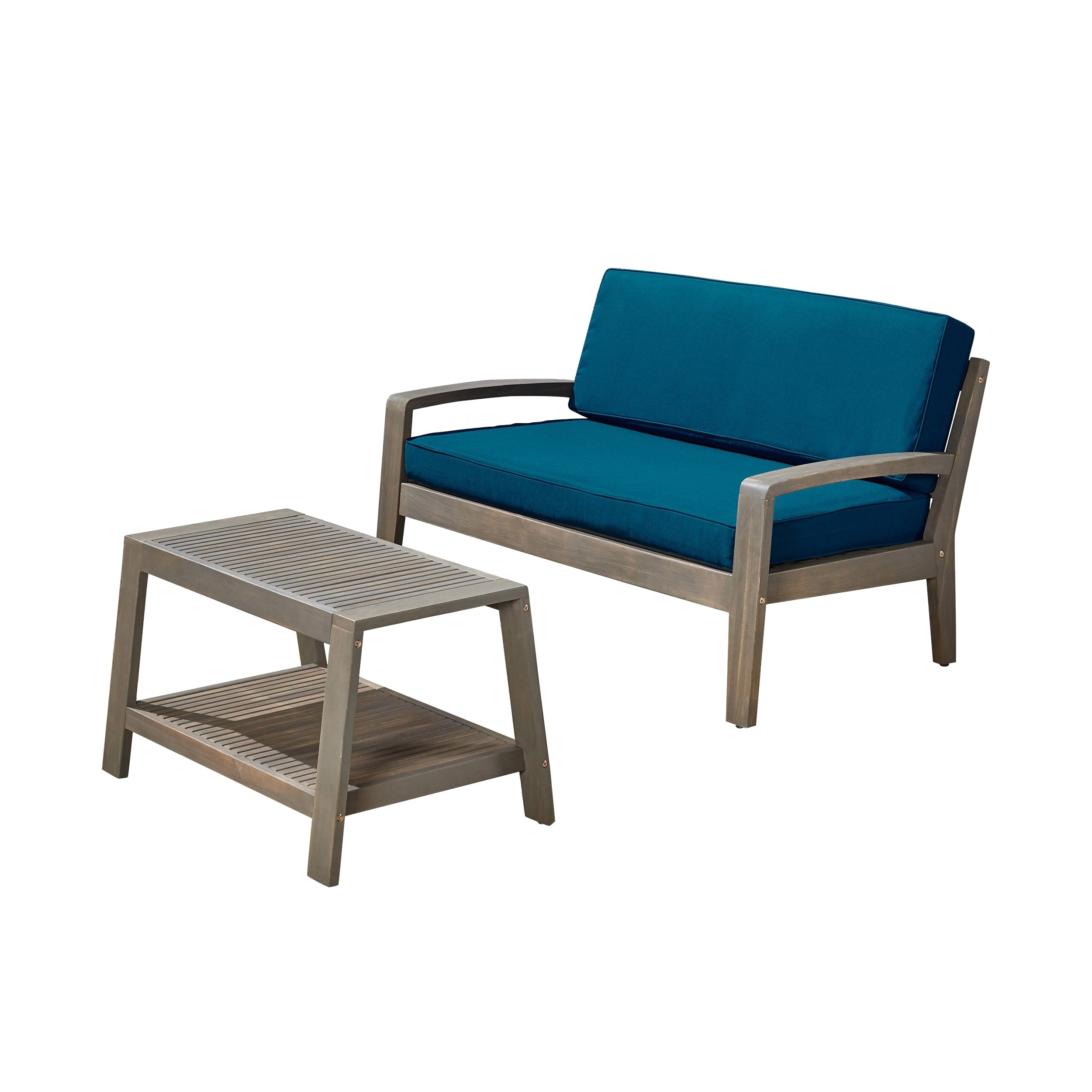 Ensemble de table basse et causeuse en acacia de Grenade par Christopher Knight Home