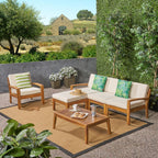 Ensemble de canapés d'extérieur 4 places en acacia Grenada par Christopher Knight Home