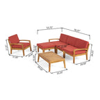 Ensemble de canapés d'extérieur 4 places en acacia Grenada par Christopher Knight Home