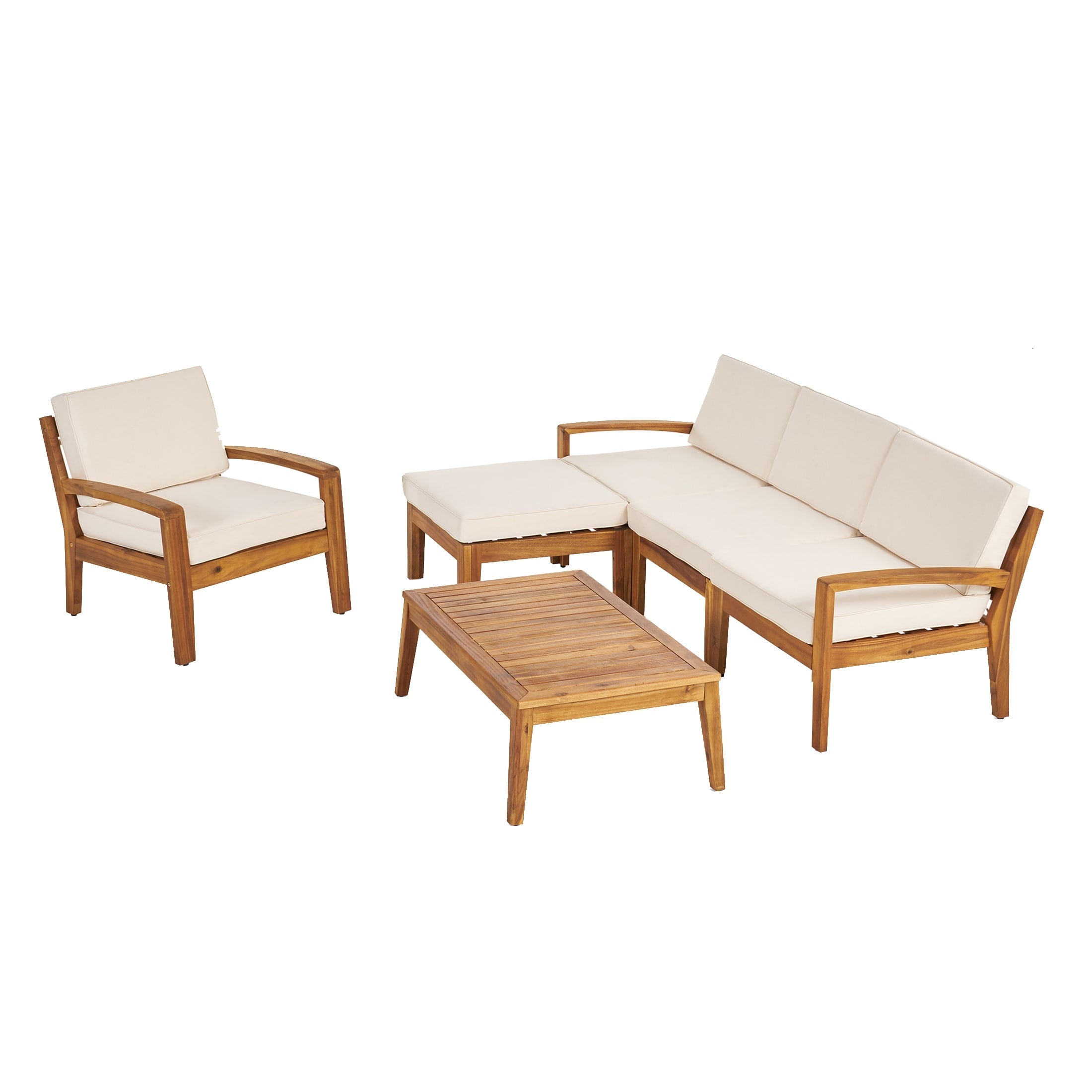 Ensemble de canapés d'extérieur 4 places en acacia Grenada par Christopher Knight Home