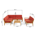 Ensemble de salon d'extérieur 7 places en bois d'acacia Grenada par Christopher Knight Home