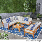 Ensemble de salon d'extérieur 7 places en bois d'acacia Grenada par Christopher Knight Home