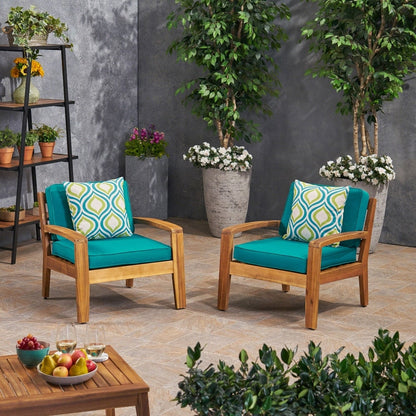 Fauteuil club d'extérieur en bois Grenada (lot de 2) par Christopher Knight Home