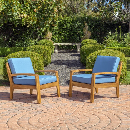 Fauteuil club d'extérieur en bois Grenada (lot de 2) par Christopher Knight Home