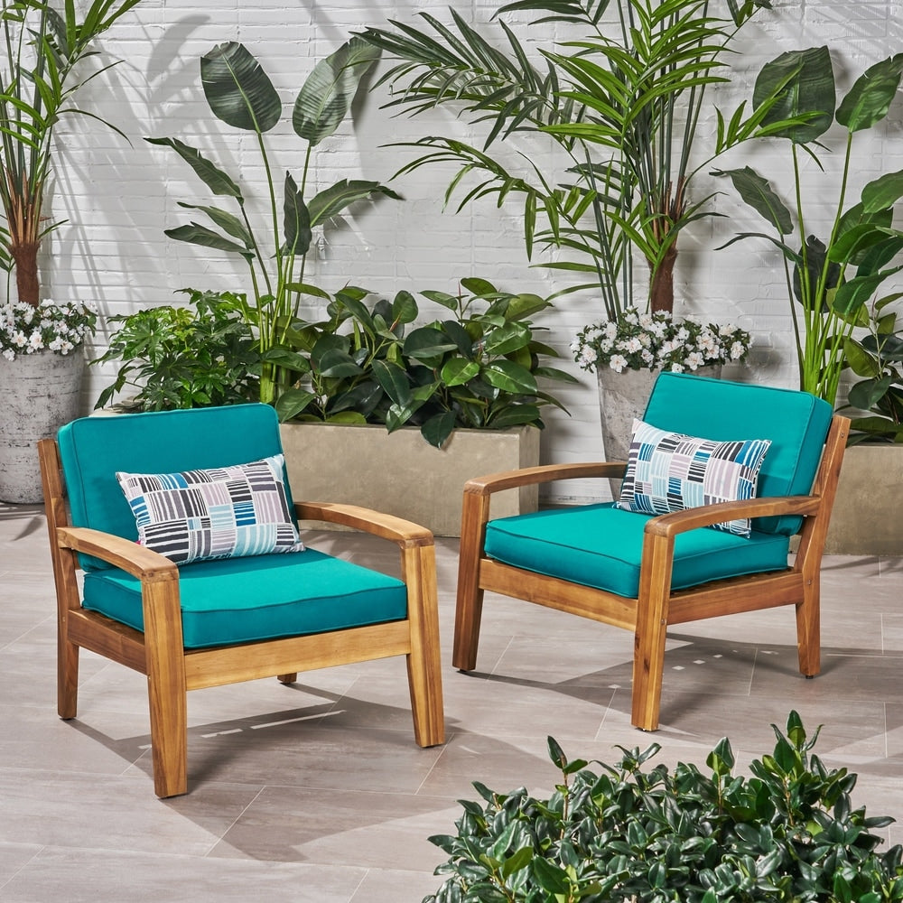 Fauteuil club d'extérieur en bois Grenada (lot de 2) par Christopher Knight Home