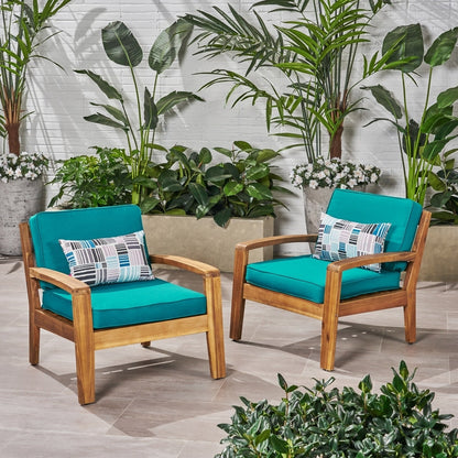 Fauteuil club d'extérieur en bois Grenada (lot de 2) par Christopher Knight Home