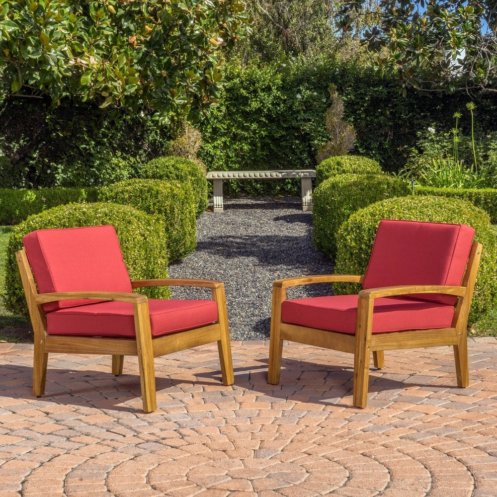 Fauteuil club d'extérieur en bois Grenada (lot de 2) par Christopher Knight Home
