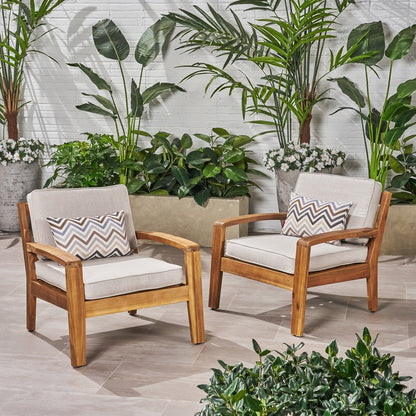 Fauteuil club d'extérieur en bois Grenada (lot de 2) par Christopher Knight Home