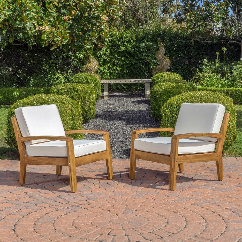 Fauteuil club d'extérieur en bois Grenada (lot de 2) par Christopher Knight Home
