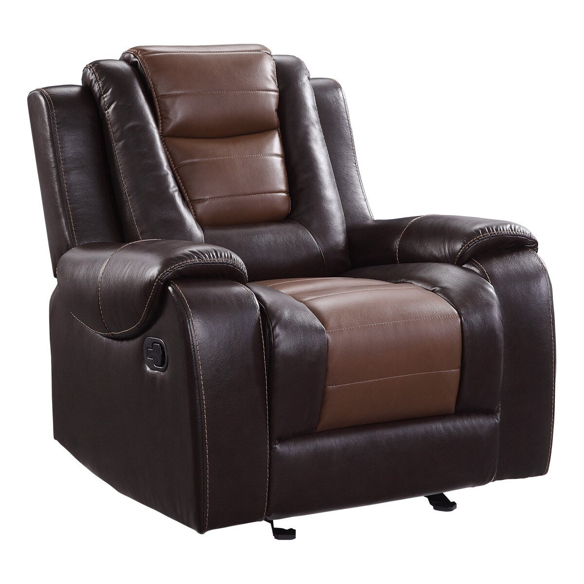 Fauteuil inclinable en similicuir marron clair et foncé de qualité supérieure Grete